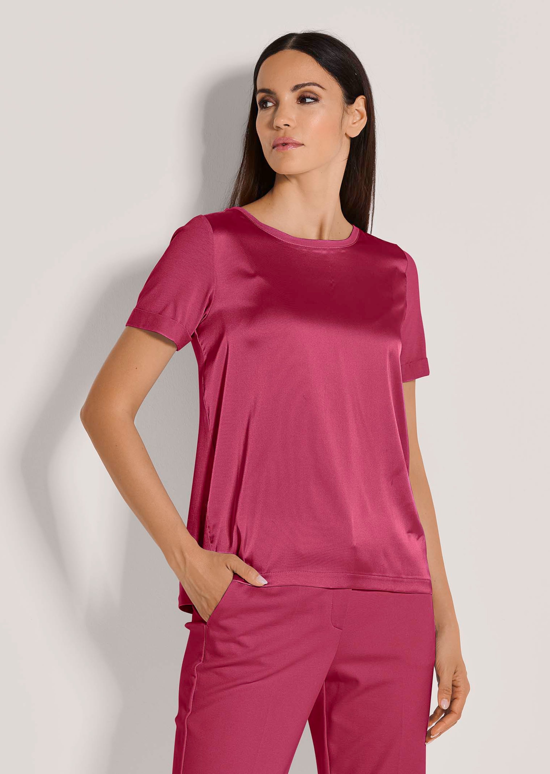 Blusen-Shirt mit kurzen Ärmeln