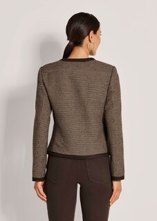Kragenloser Blazer mit Pepita-Muster thumbnail 4