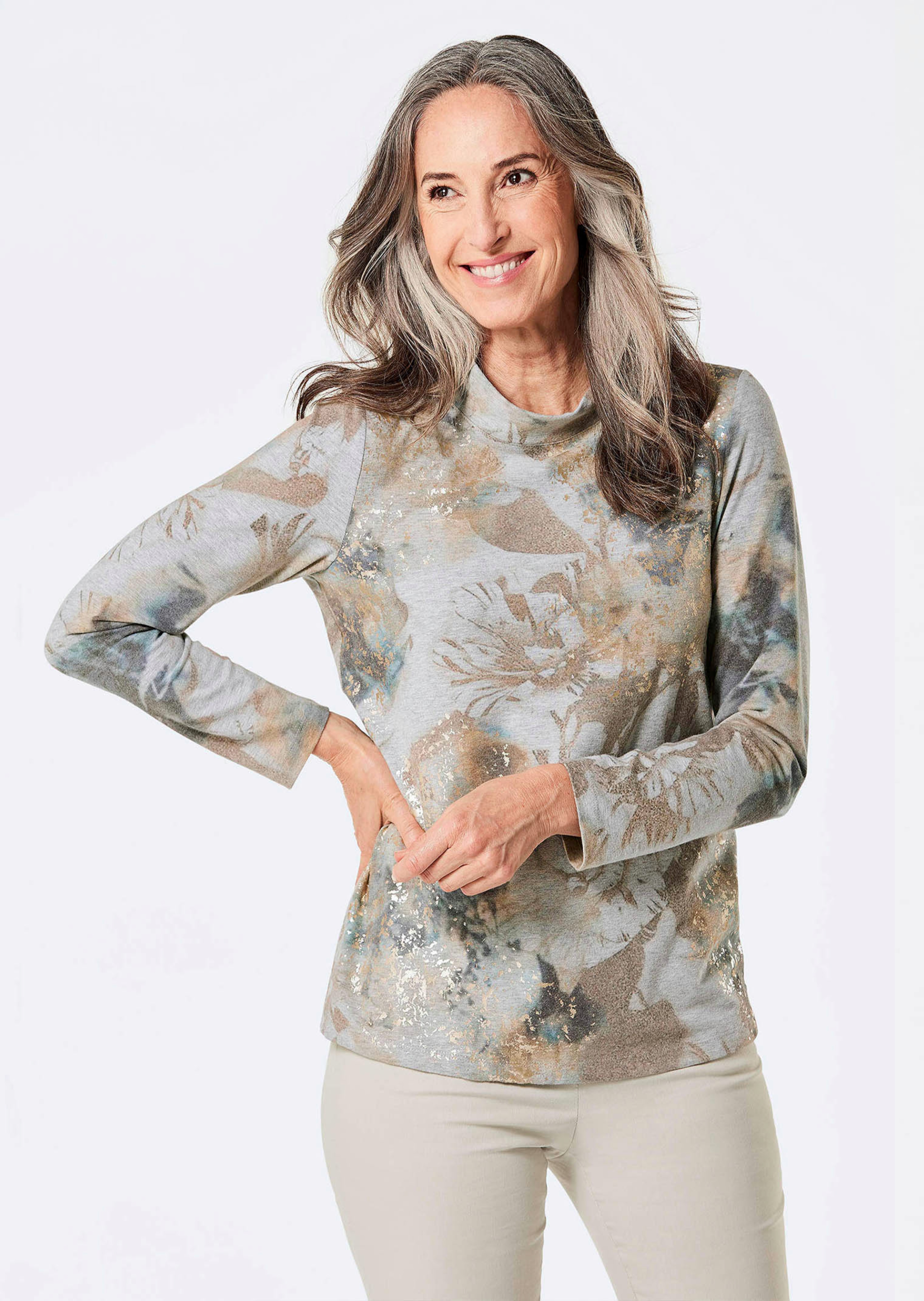 Sweatshirt met opstaande kraag