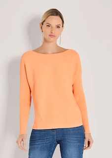 Quergerippter Strick-Pullover mit langen Ärmeln thumbnail 2