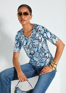 Rundhals-Shirt mit Reptil-Print thumbnail 1