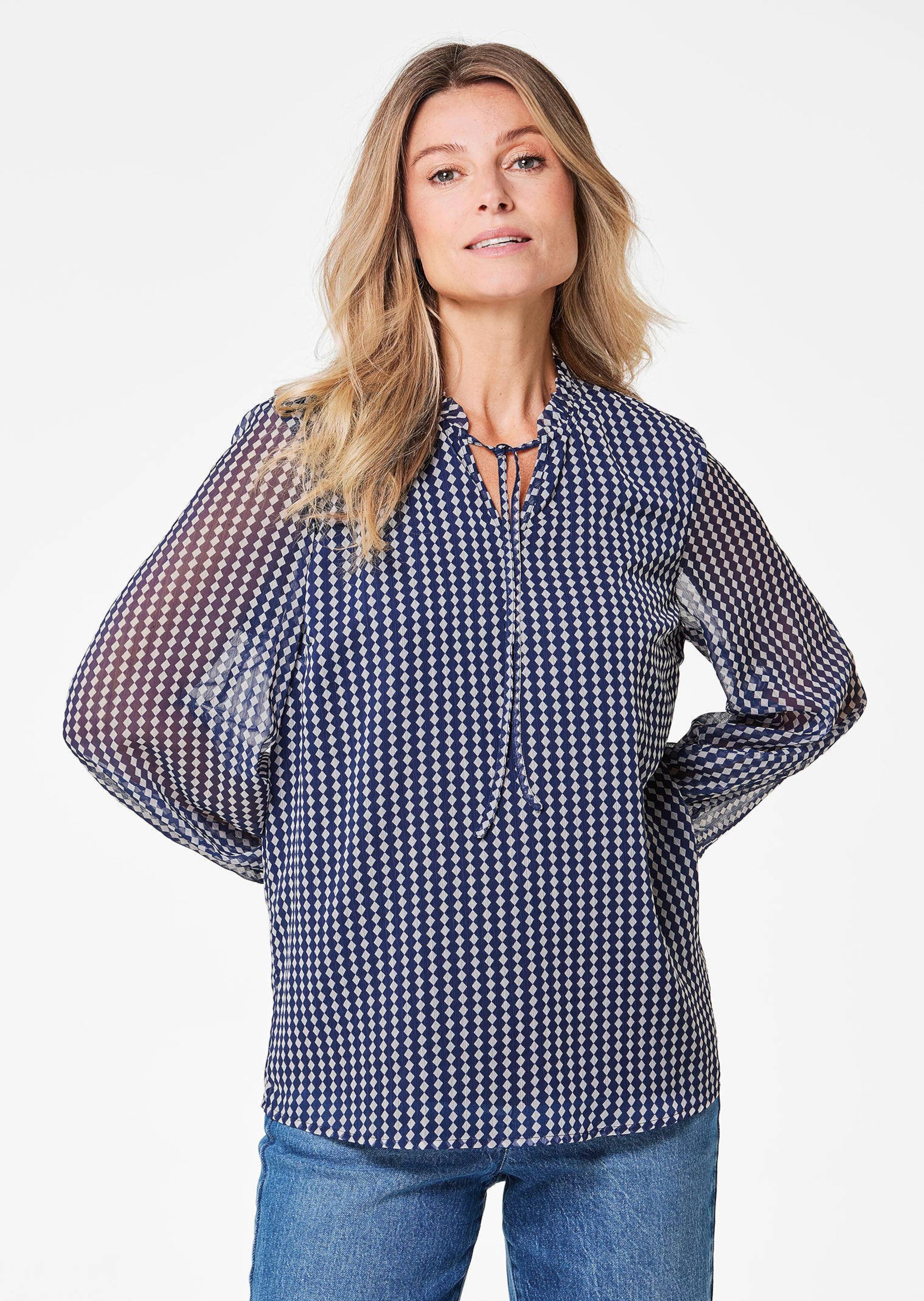 Chiffon blouse met elastische manchetten