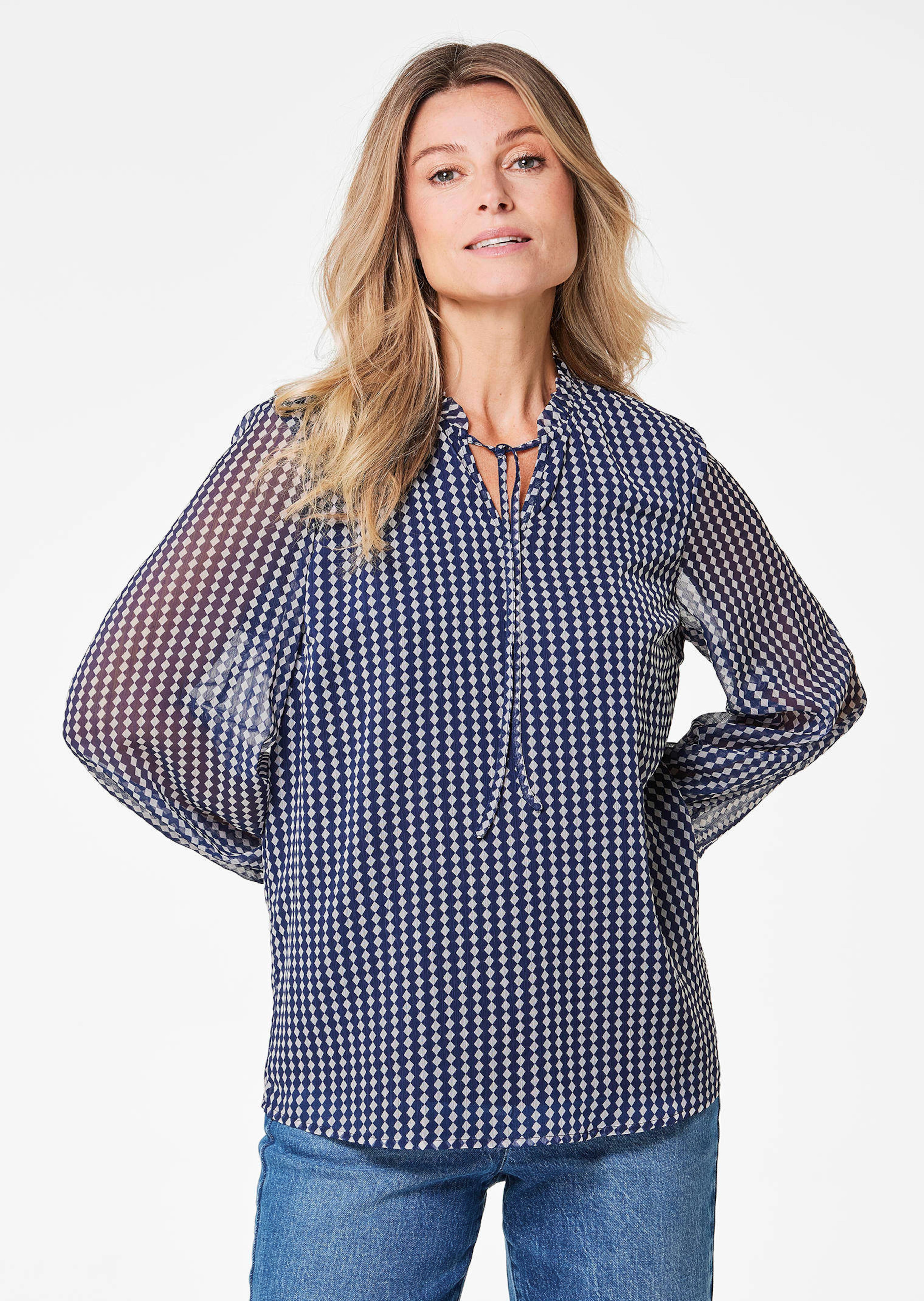 Chiffonbluse mit Gummibündchen