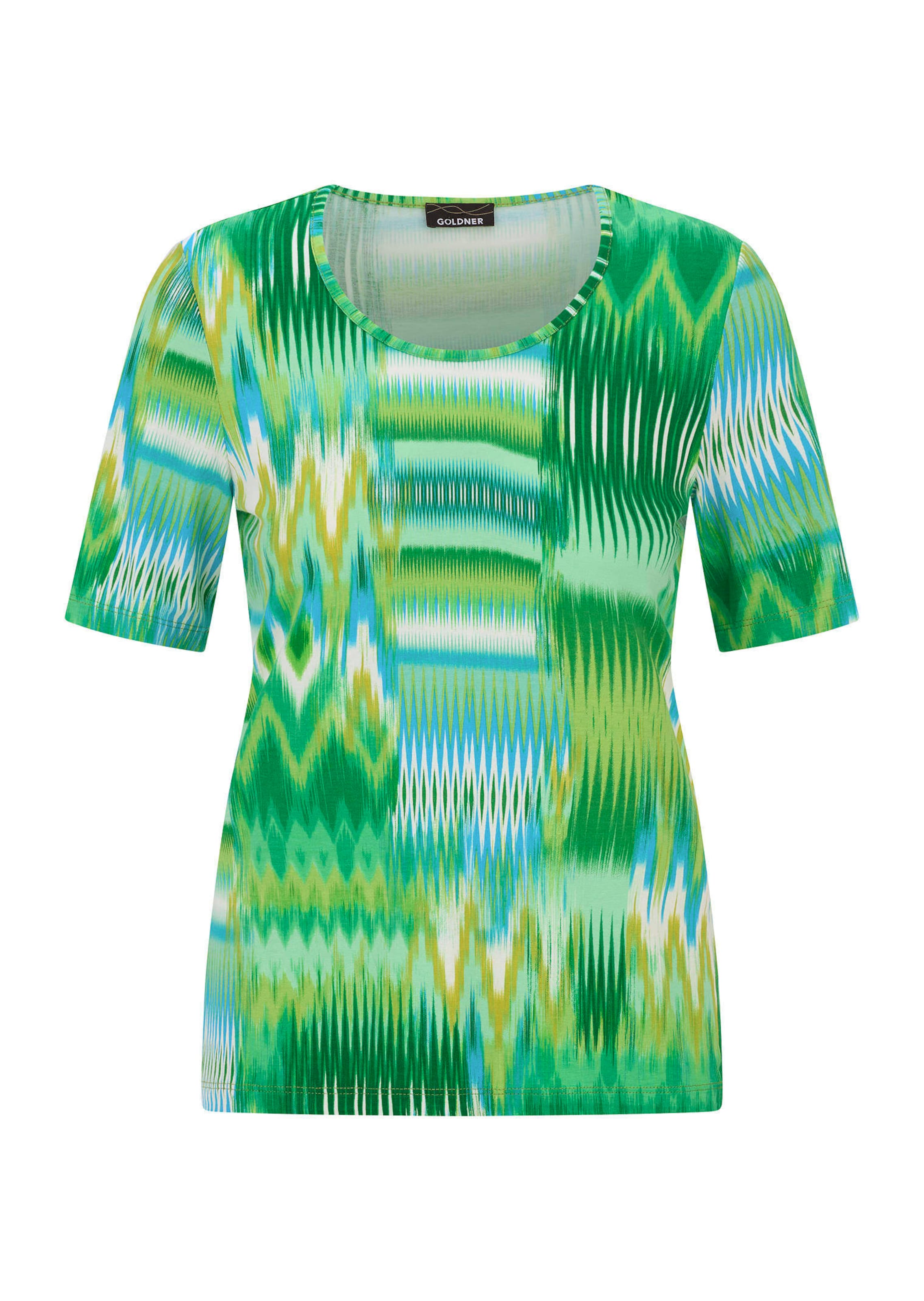 Shirt van viscose met zigzagpatroon