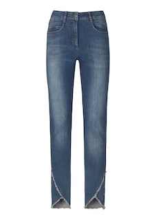Schlanke Jeans mit Fransensaum thumbnail 7