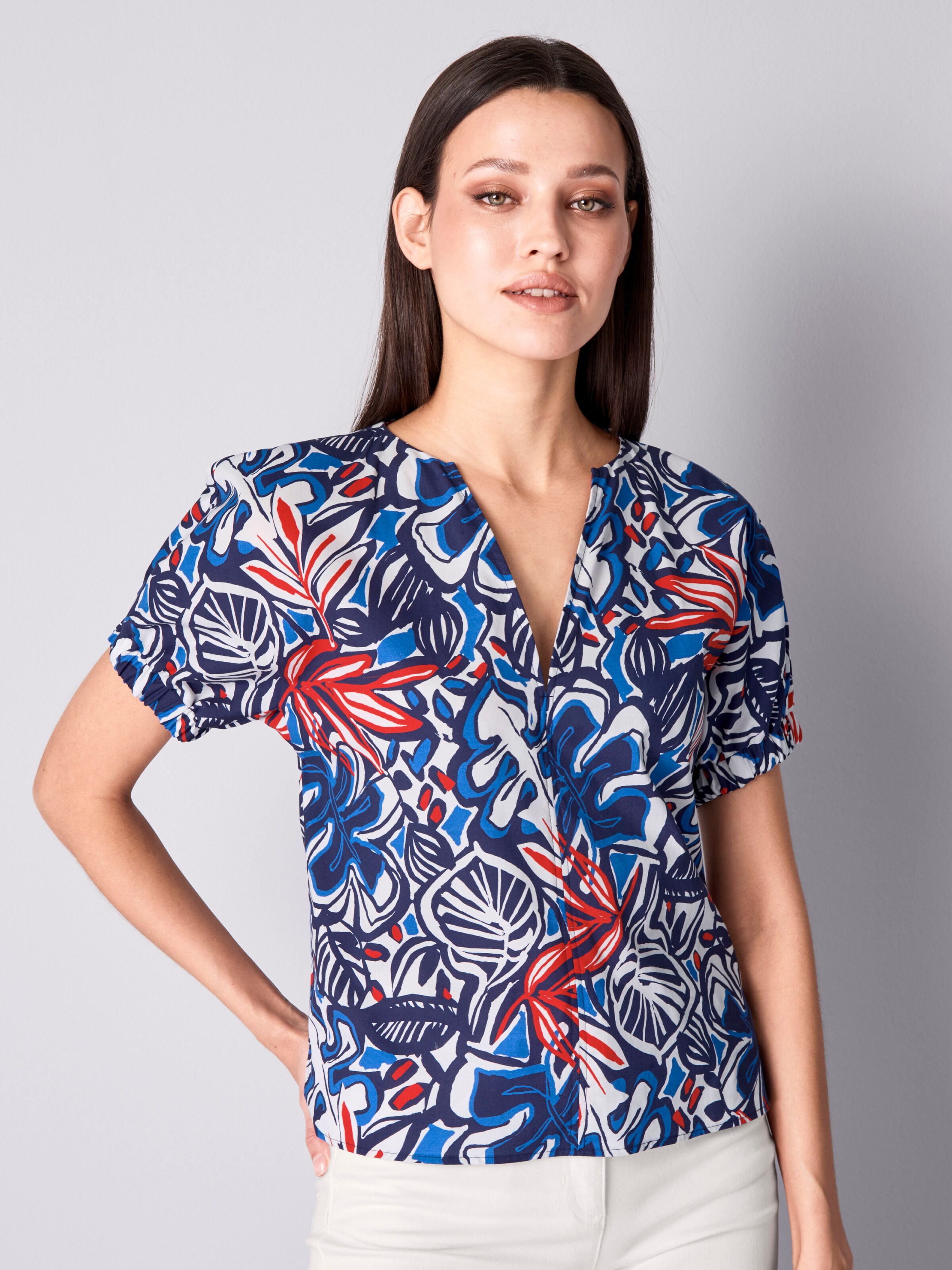 Bluse mit V-Ausschnitt