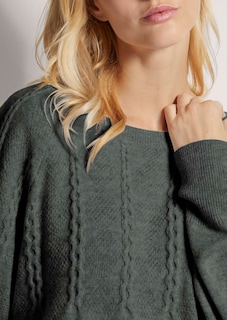 Rundhals-Pullover mit Zopfmuster thumbnail 6