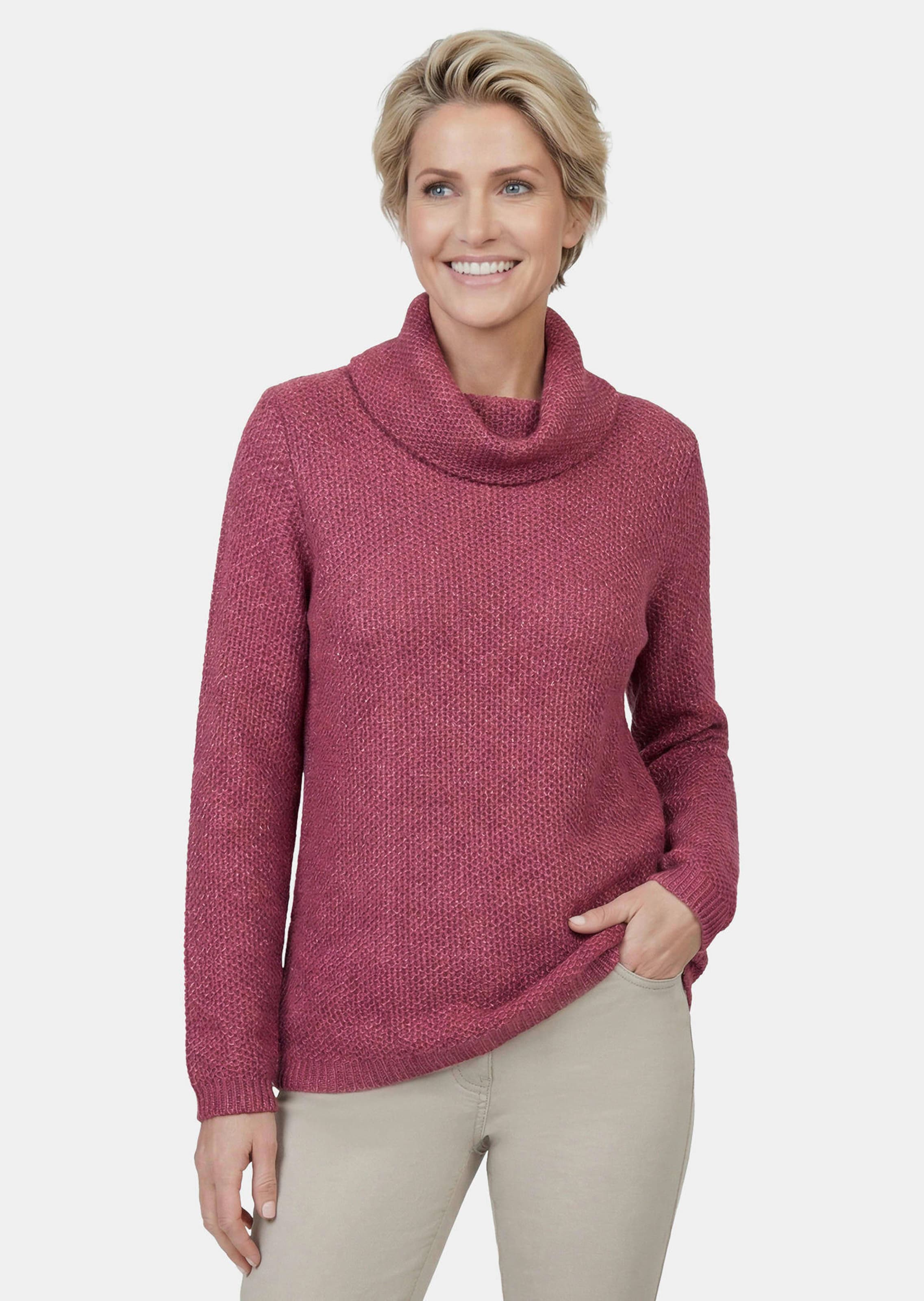 Pull en tricot structuré et fil métallisé