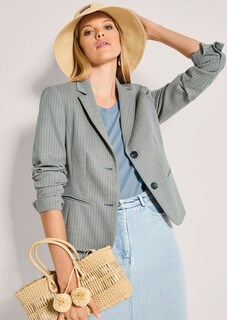 Nadelstreifen-Blazer mit Glanzeffekt thumbnail 5