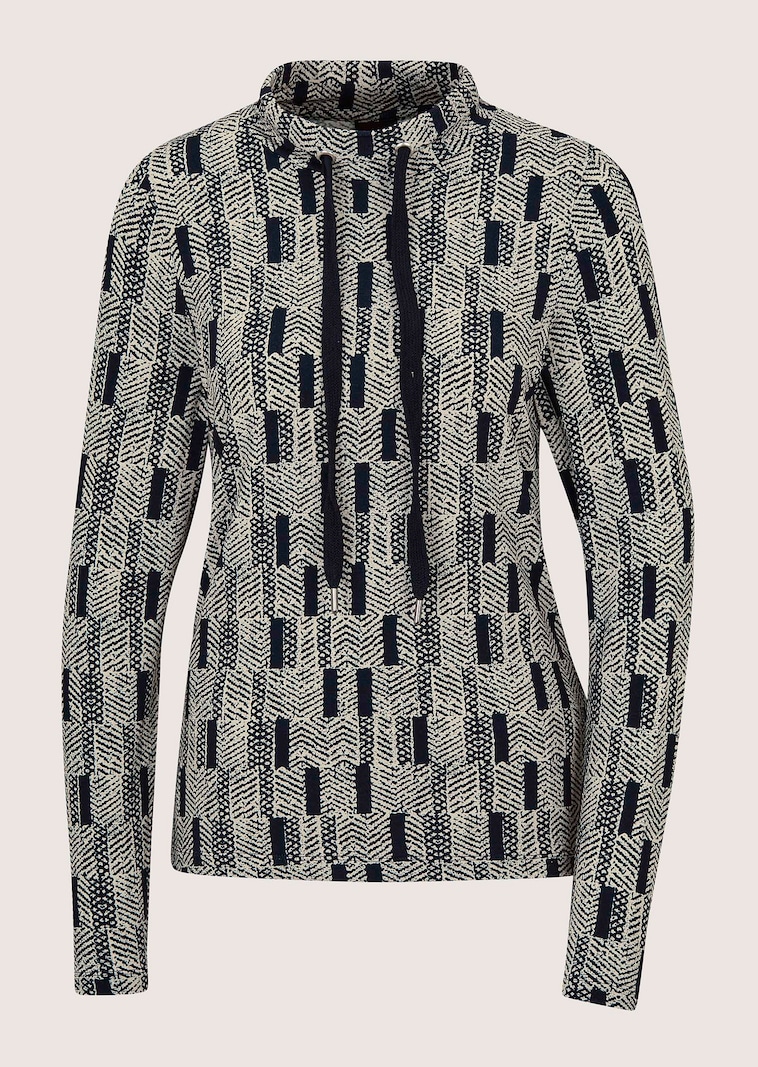 Sportief grafisch shirt met opstaande kraag