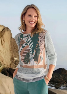 Blusenshirt aus Satin und Viskose-Jersey thumbnail 7