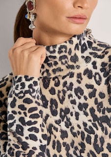 Pull en cachemire avec motif léopard thumbnail 6