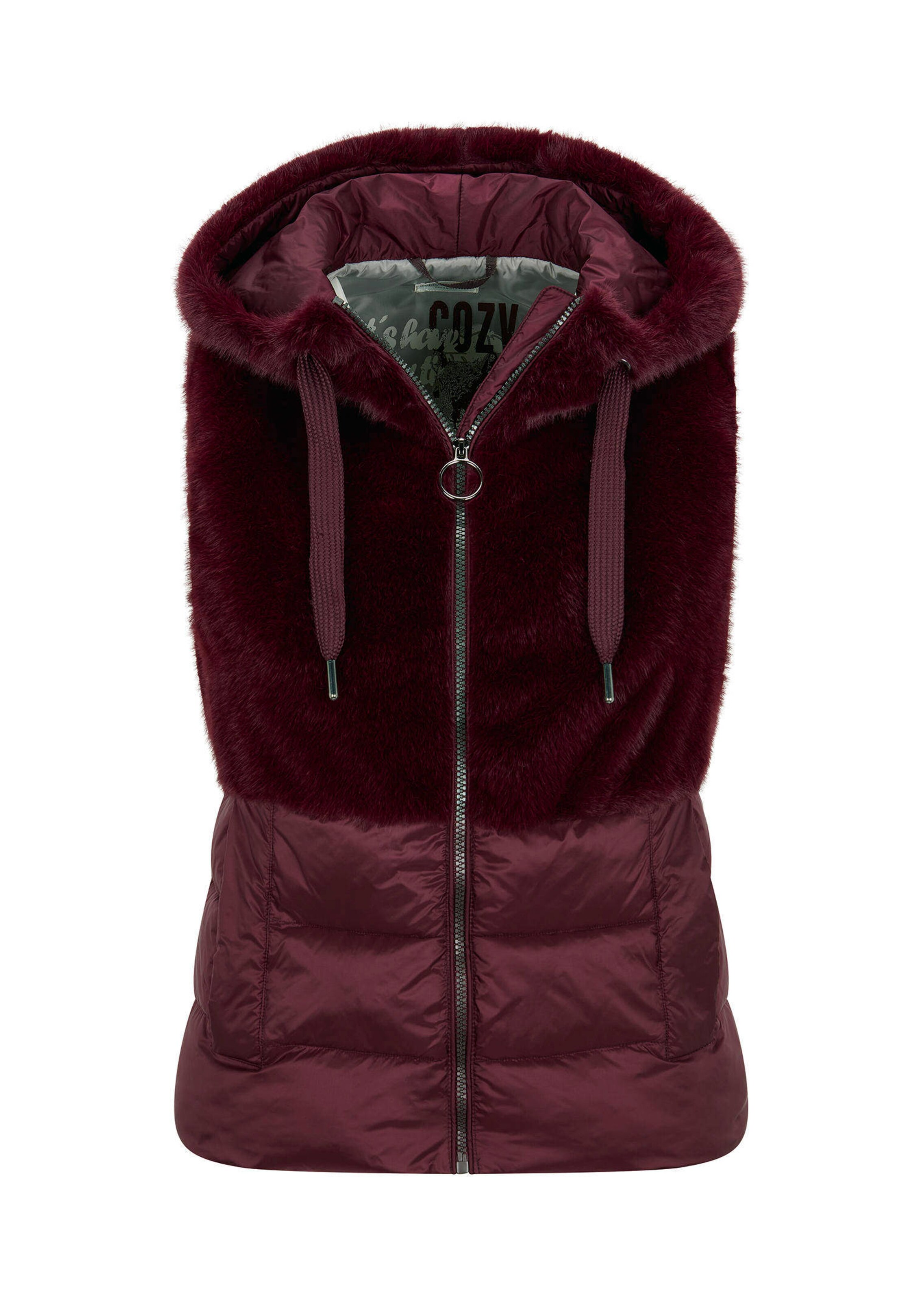 Gilet matelassé avec garniture aspect fourrure thumbnail 4