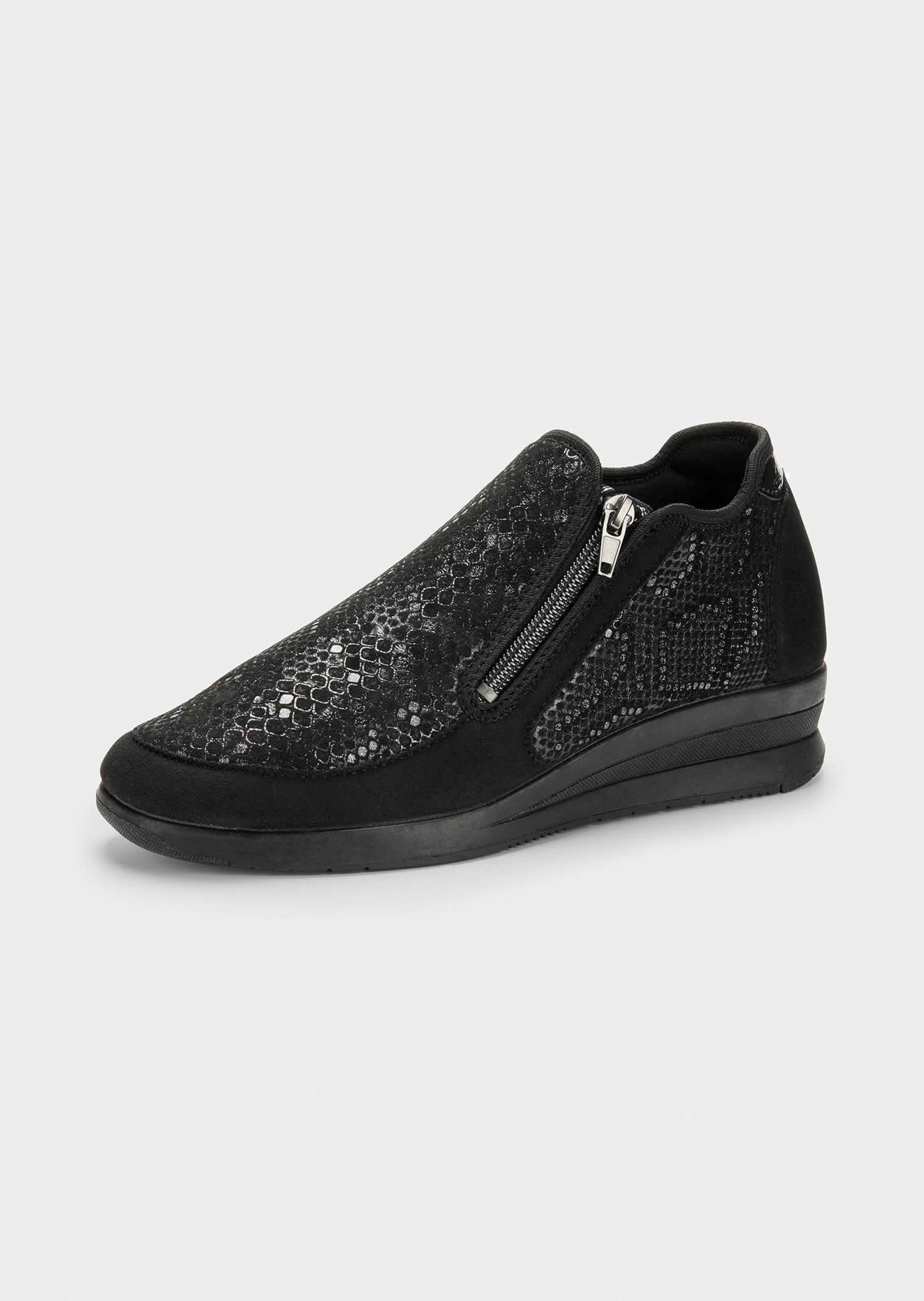 Komfortschuhe mit Reißverschluss im Reptilien-Look