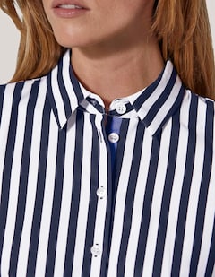 Gestreiftes Hemdblusenkleid mit Bindeschärpe thumbnail 6