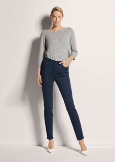 Jeans met fijne franjezoom thumbnail 3