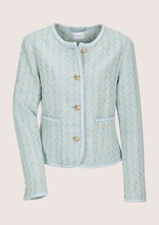 Tweed-Blazer mit Glanzgarn und Schmuckkante thumbnail 7