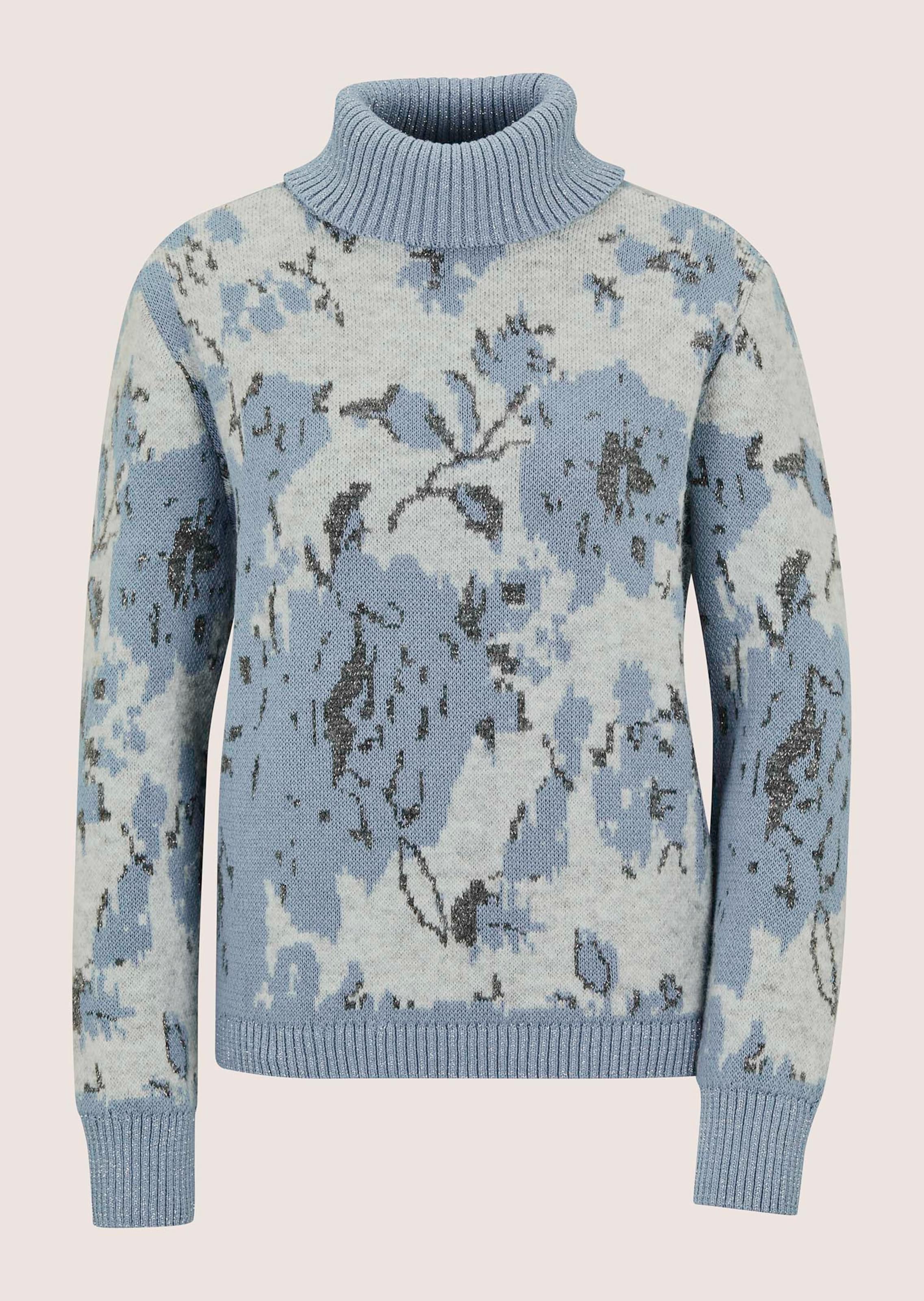 Gebloemde pullover met rolkraag