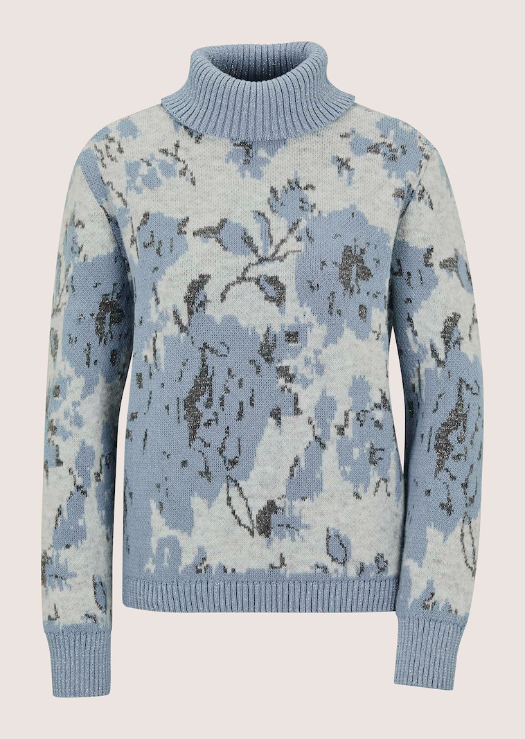 Gebloemde pullover met rolkraag