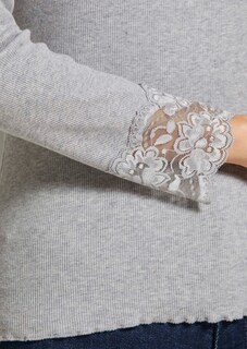 Rollkragen-Shirt mit Spitze am Arm thumbnail 6
