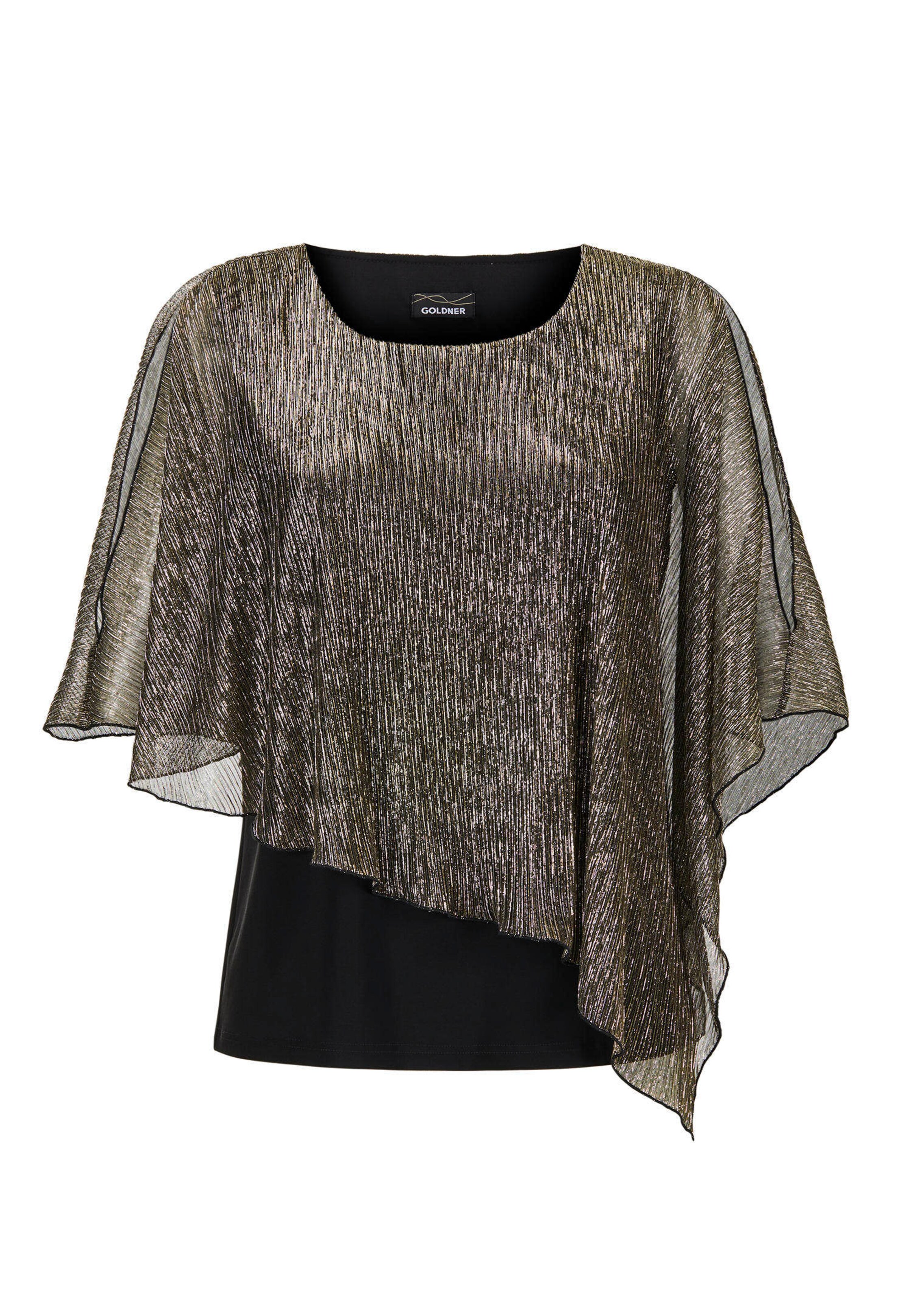 Shirt met asymmetrische drapering