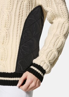 Zopfmuster-Pullover mit wattierten Steppeinsätzen thumbnail 6