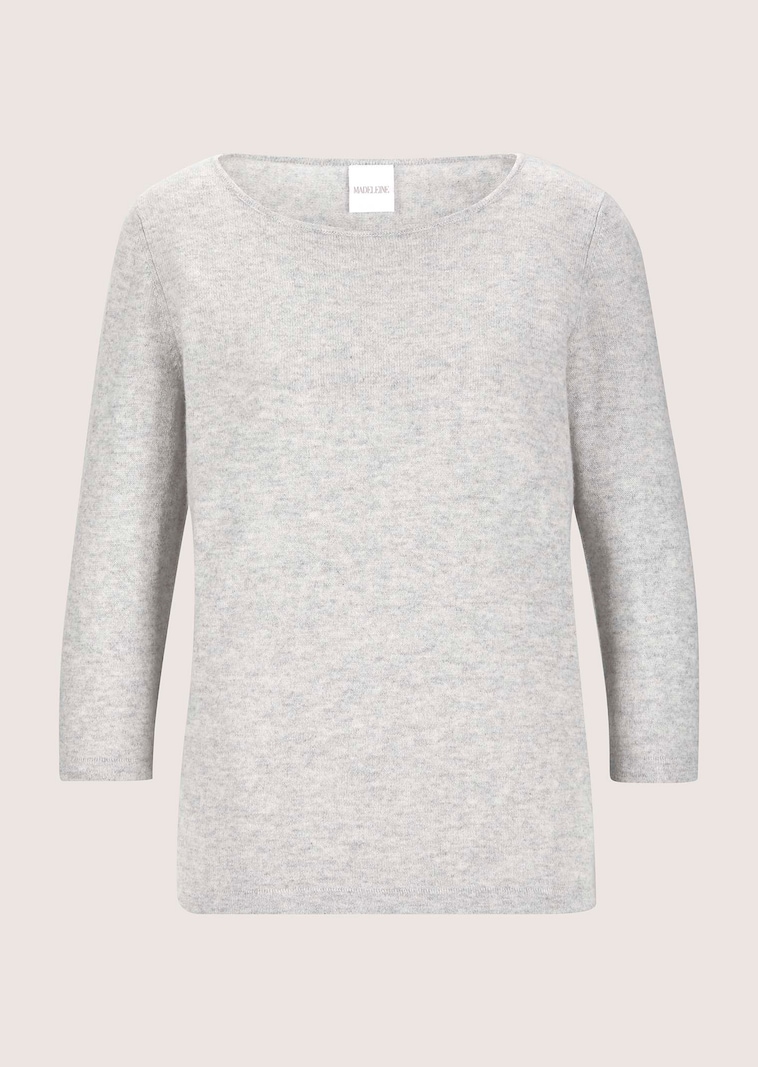 Kaschmirpullover mit U-Boot-Ausschnitt
