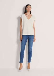 Sleeveless top with a wide ribbed trim thumbnail 2