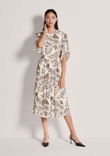 Midi-Kleid mit Puffärmeln thumbnail 3