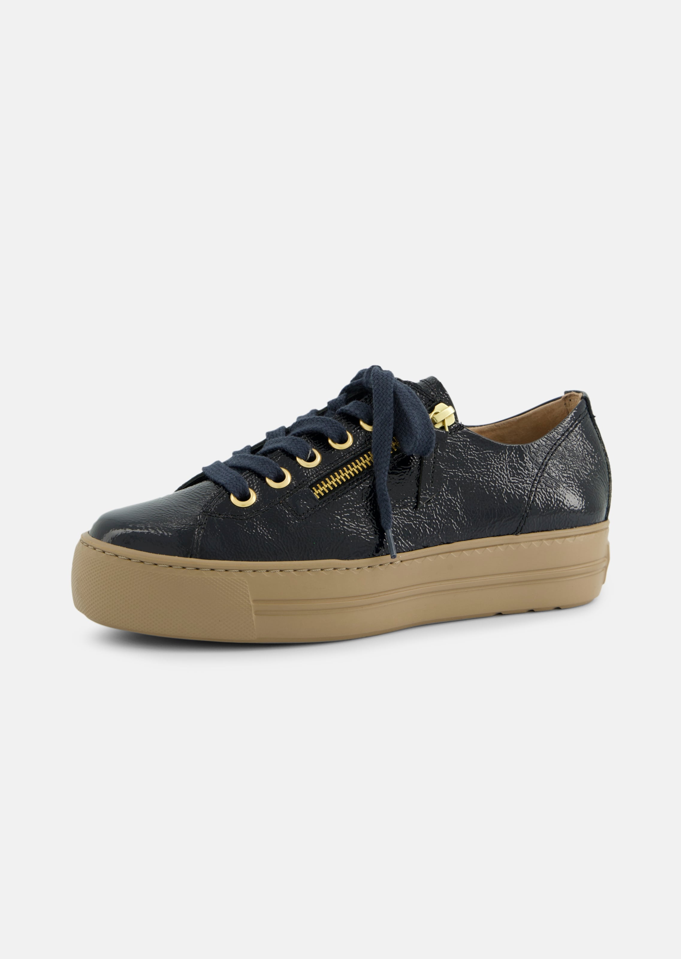 Sneaker aus Leder mit Plateausohle