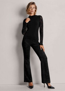 Pantalon en jersey floqué aspect dentelle thumbnail 3