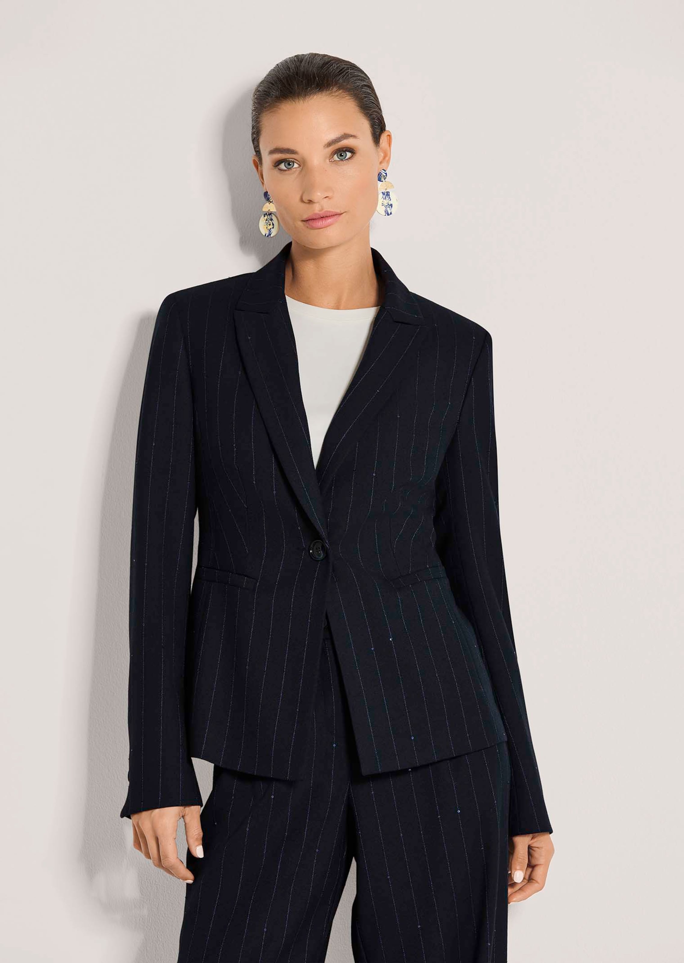 Pinstripe blazer with sequins