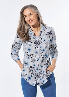 Druckbluse mit Hemdkragen thumbnail 1