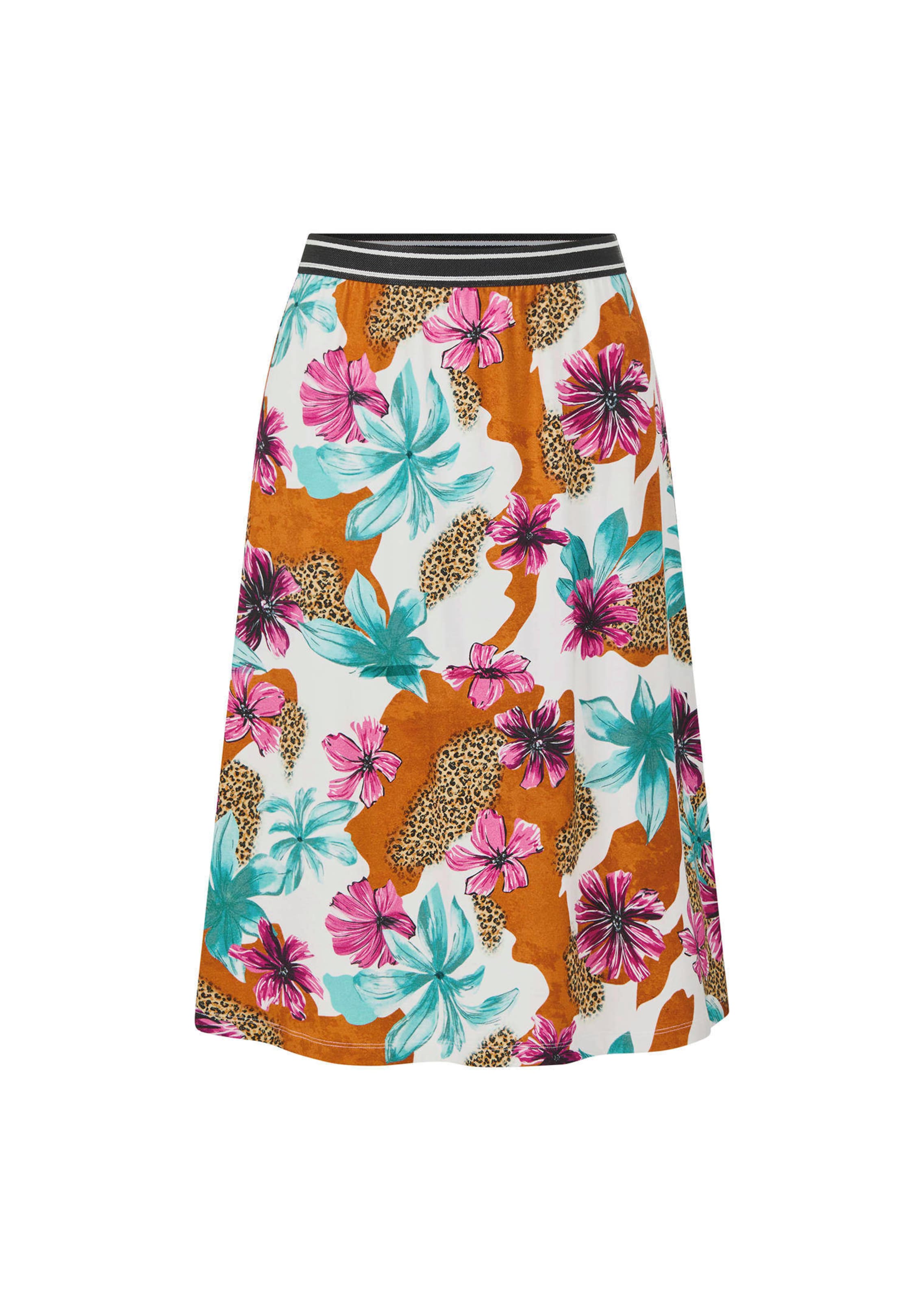 Jerseyrock mit Animal Print und Blumen