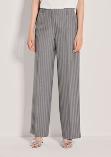 Pantalon à fines rayures à jambe large thumbnail 2