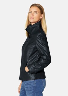 Veste en cuir nappa avec parties structurées thumbnail 5