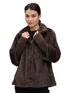 Übergangsjacke in Fell-Optik thumbnail 1