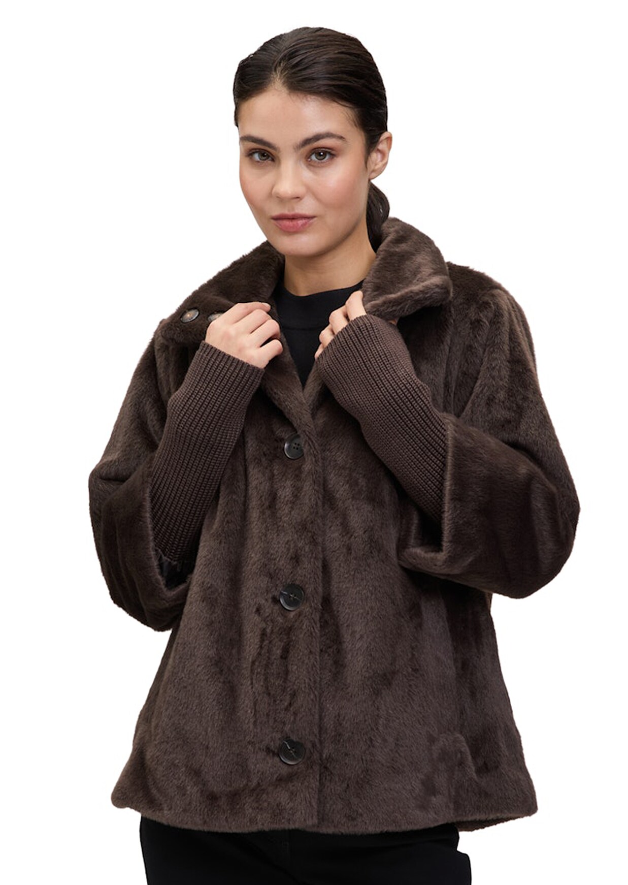 Übergangsjacke in Fell-Optik