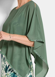 Jurk met bloemendessin en drapering van chiffon thumbnail 5