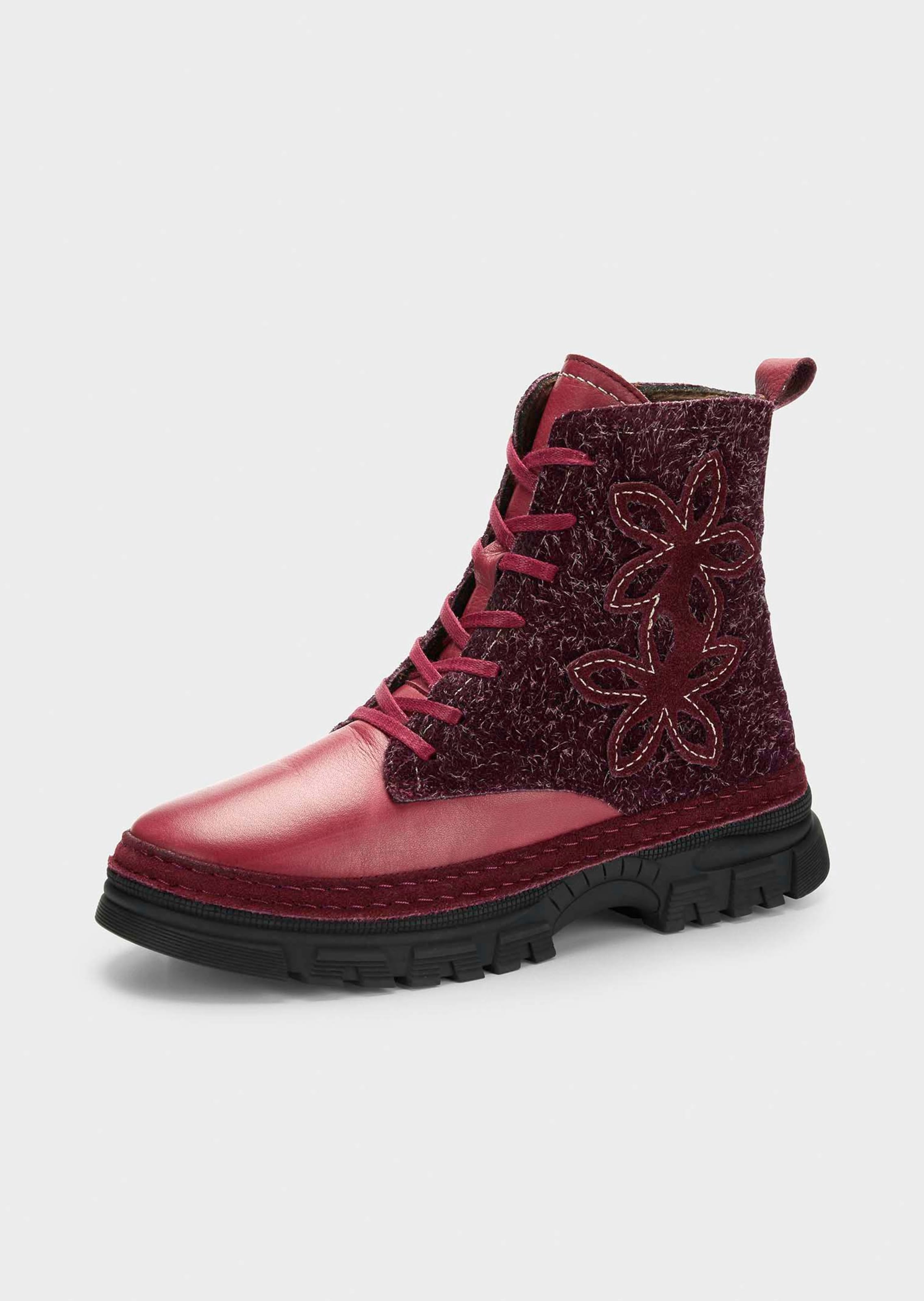 Stiefeletten mit Reissverschluss und Blumenmuster