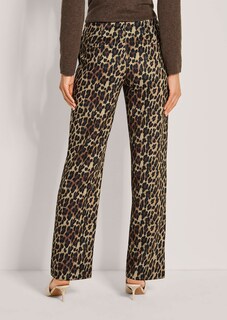 Wijde jersey broek met luipaardprint thumbnail 4