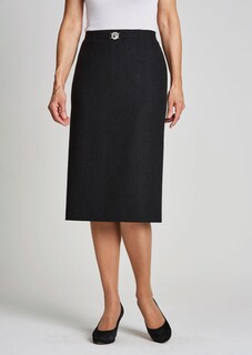 Klassieke scheerwollen rok met elastische tailleband thumbnail 5