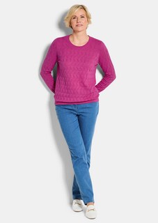 Pull en tricot avec motif torsadé en zigzag thumbnail 2