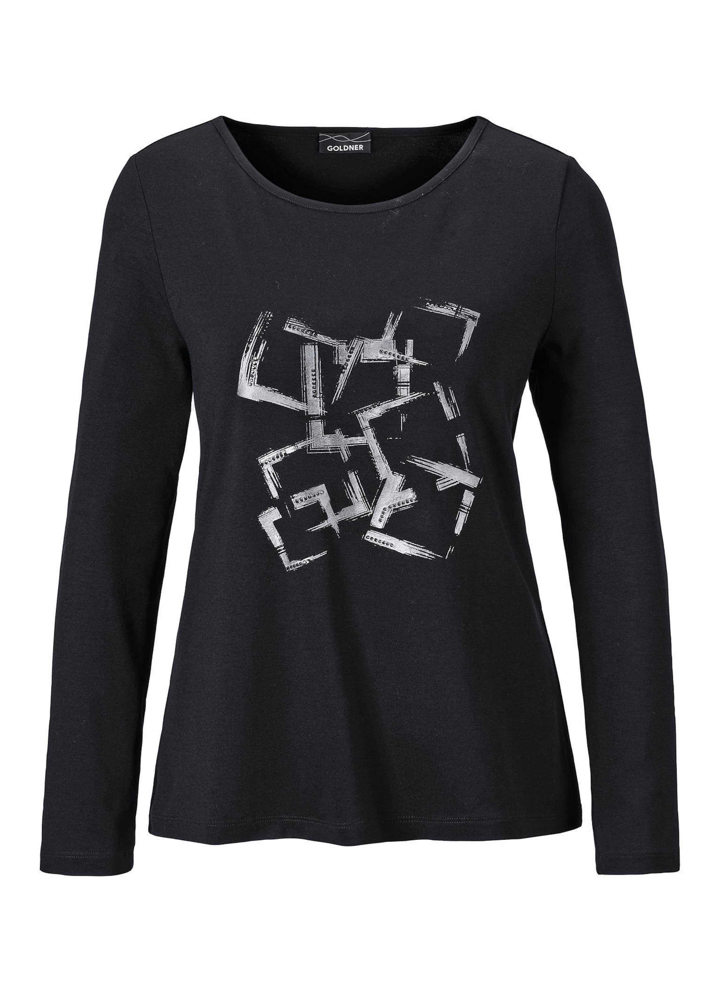 Shirt met lange mouwen en metallic print