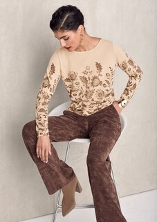 Pull en cachemire avec imprimé floral thumbnail 1