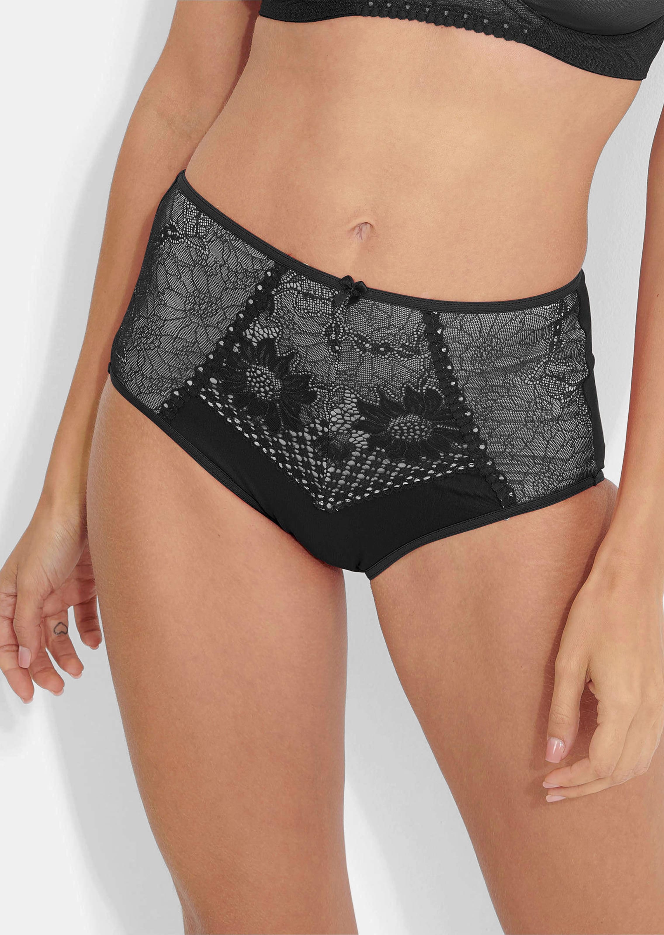Maxislip mit Spitzendetails und Microfaser