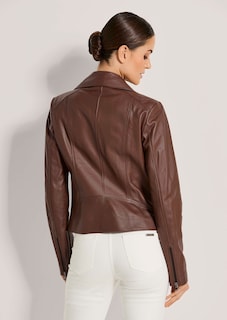 Biker-style leather jacket thumbnail 4