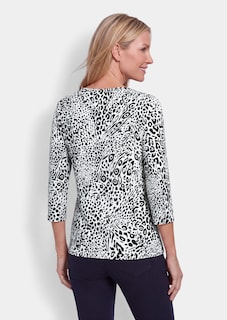 Viskoseshirt mit kontraststarkem Animal Print thumbnail 3