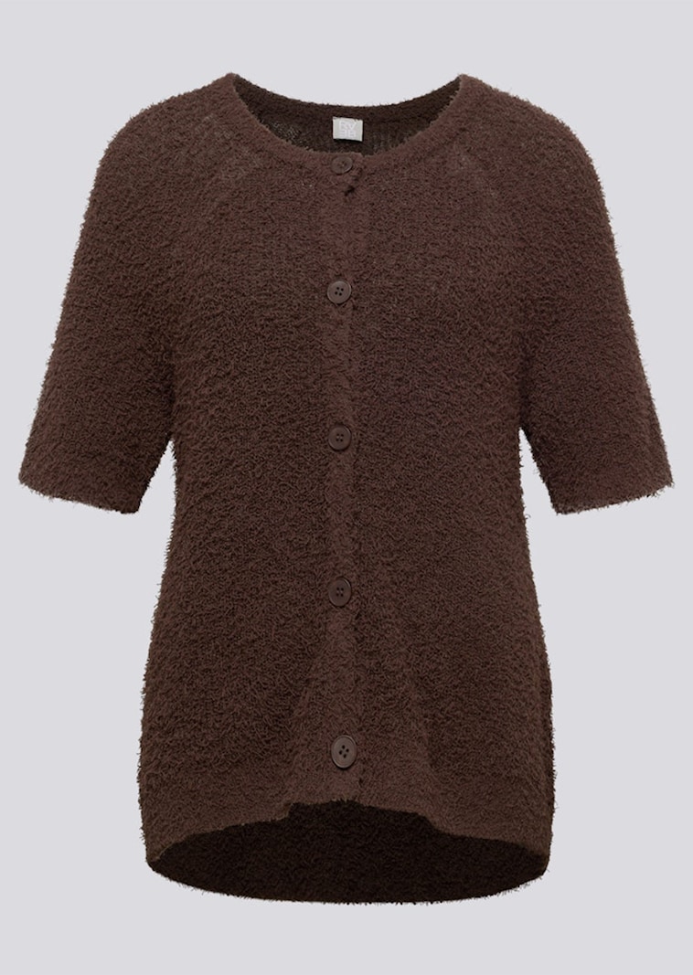 Strickjacke aus Effektgarn mit viel Baumwolle