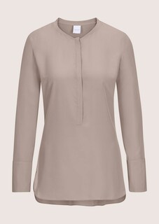 Lange Seidenbluse in kragenloser Form thumbnail 7